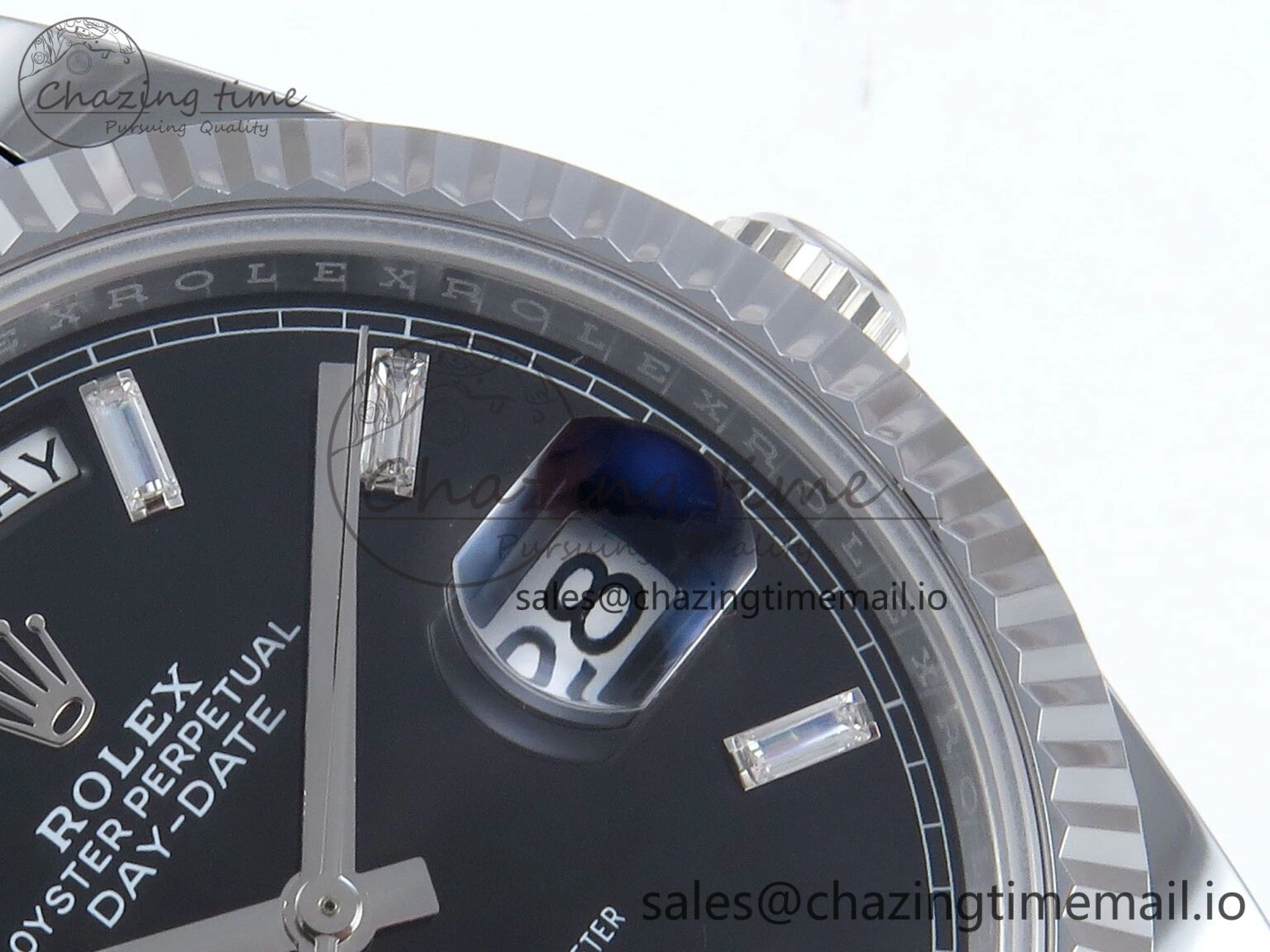 Day Date 40 SS 228239 Noob 1:1 Best Edition Black Crystal Dial on President Bracelet A2836 (Gain Weight)