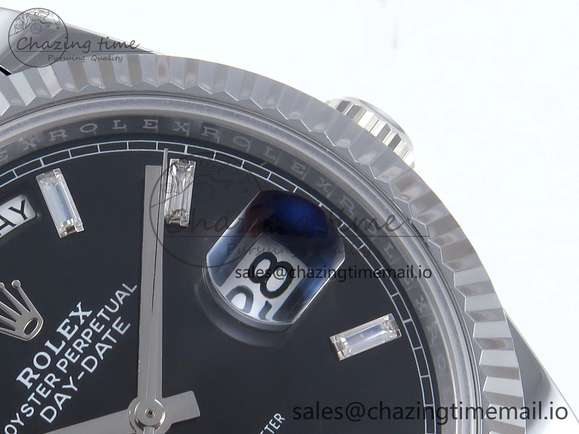 Day Date 40 SS 228239 Noob 1:1 Best Edition Black Crystal Dial on President Bracelet A2836 (Gain Weight)