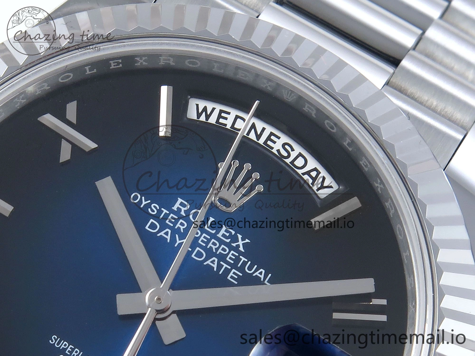 Day Date 40 SS 228239 Noob 1:1 Best Edition Blue Ombre Roman Dial on President Bracelet A2836 (Gain Weight)