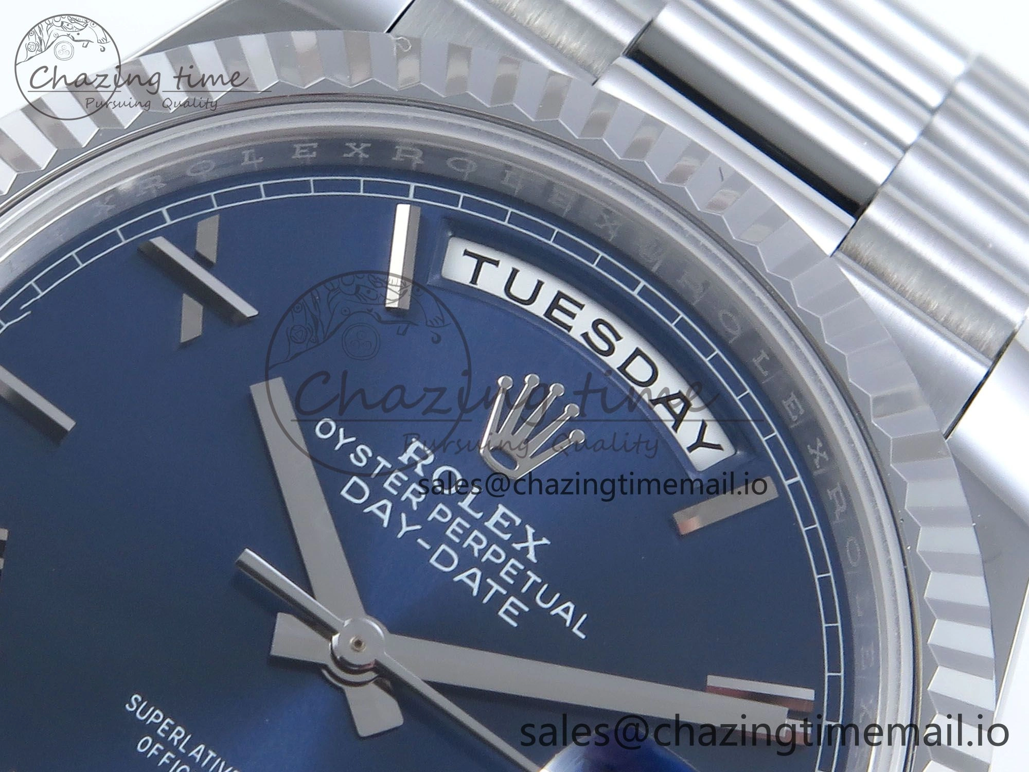 Day Date 40 SS 228239 Noob 1:1 Best Edition Blue Roman Dial on President Bracelet A2836 (Gain Weight)