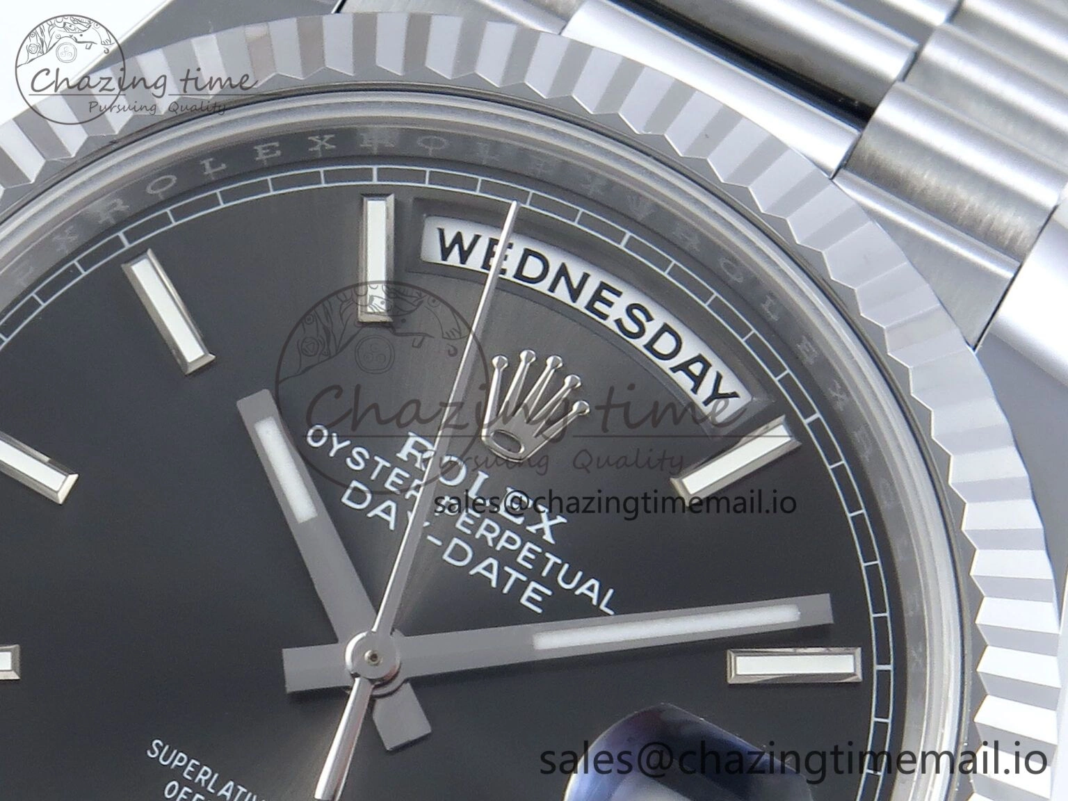 Day Date 40 SS 228239 Noob 1:1 Best Edition Gray Stick Dial on President Bracelet A2836 (Gain Weight)
