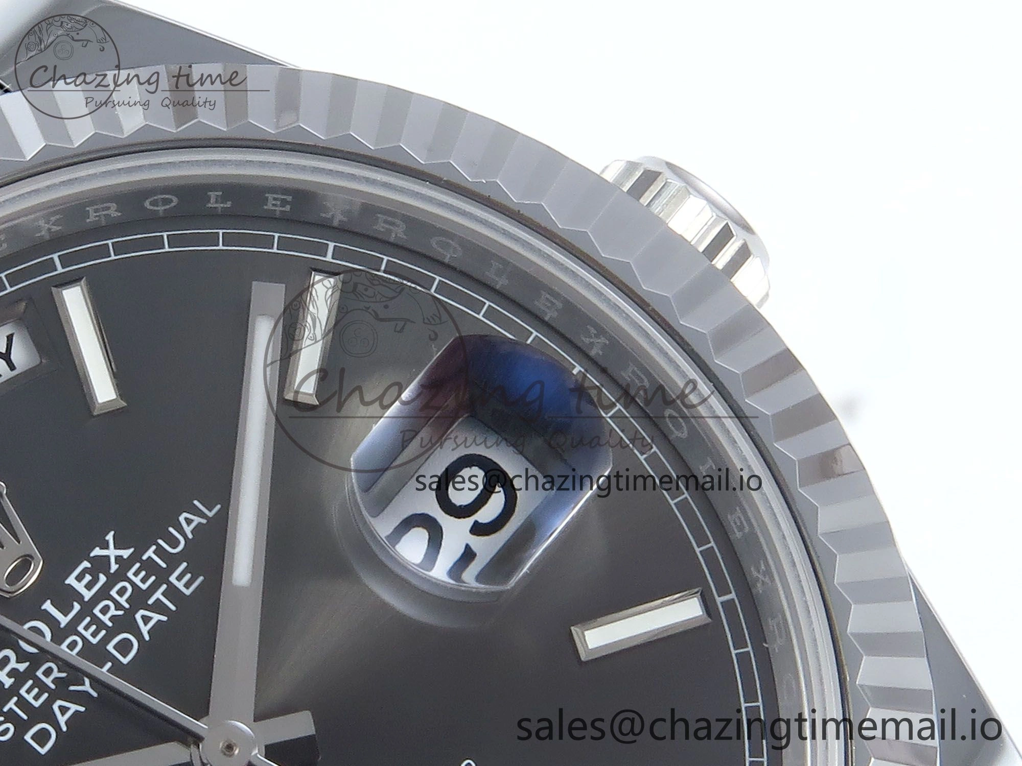 Day Date 40 SS 228239 Noob 1:1 Best Edition Gray Stick Dial on President Bracelet A2836 (Gain Weight)