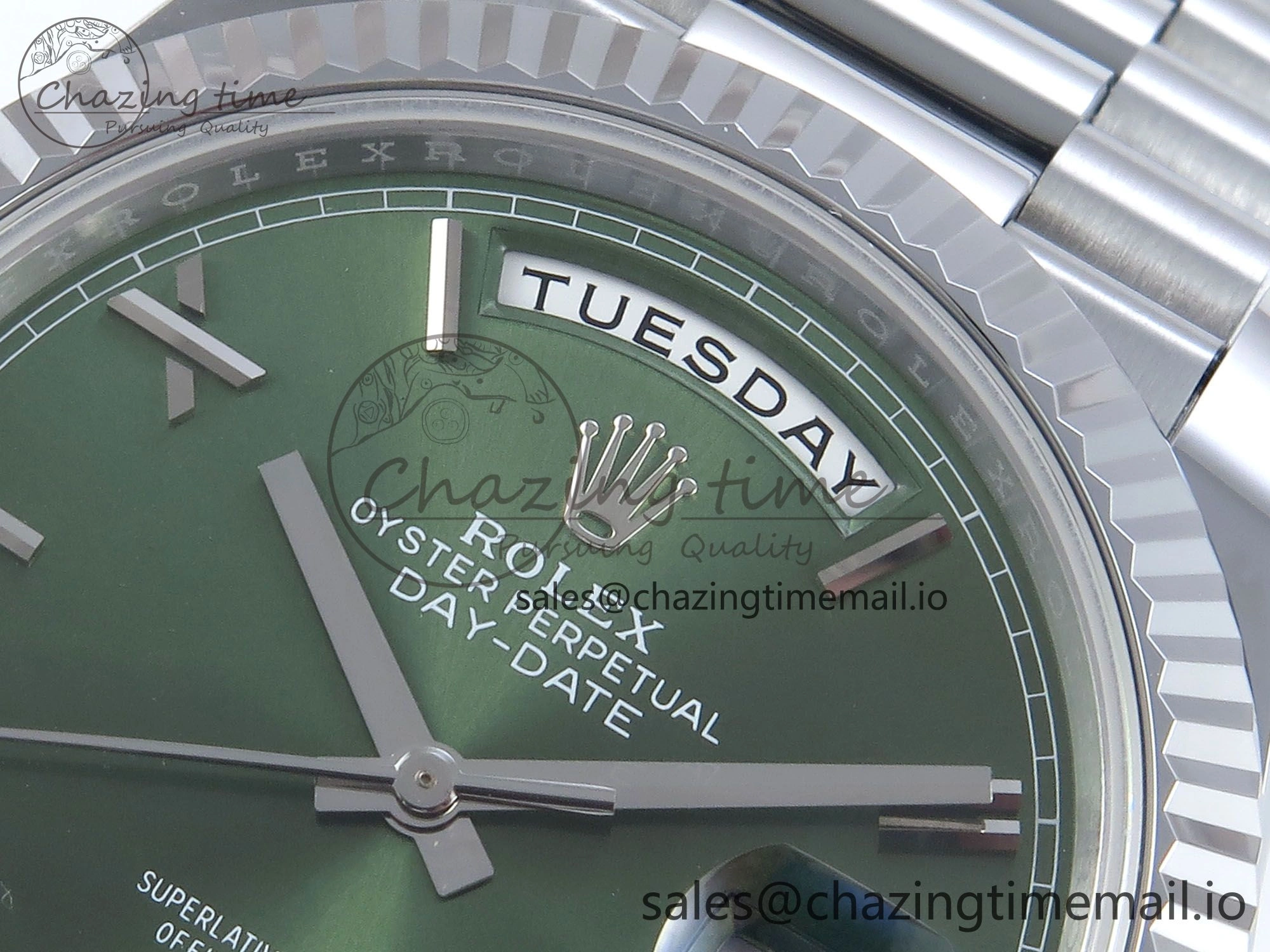 Day Date 40 SS 228239 Noob 1:1 Best Edition Green Roman Dial on President Bracelet A2836 (Gain Weight)