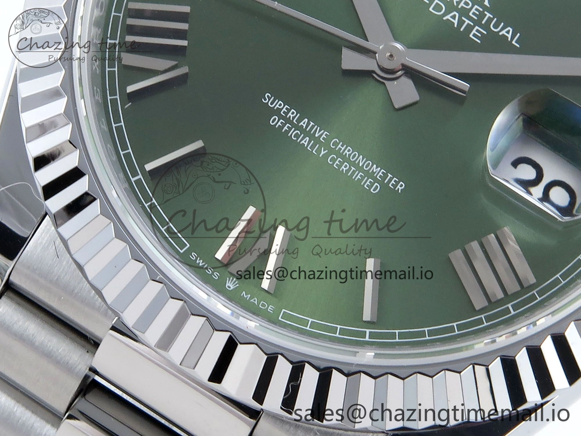 Day Date 40 SS 228239 Noob 1:1 Best Edition Green Roman Dial on President Bracelet A2836 (Gain Weight)