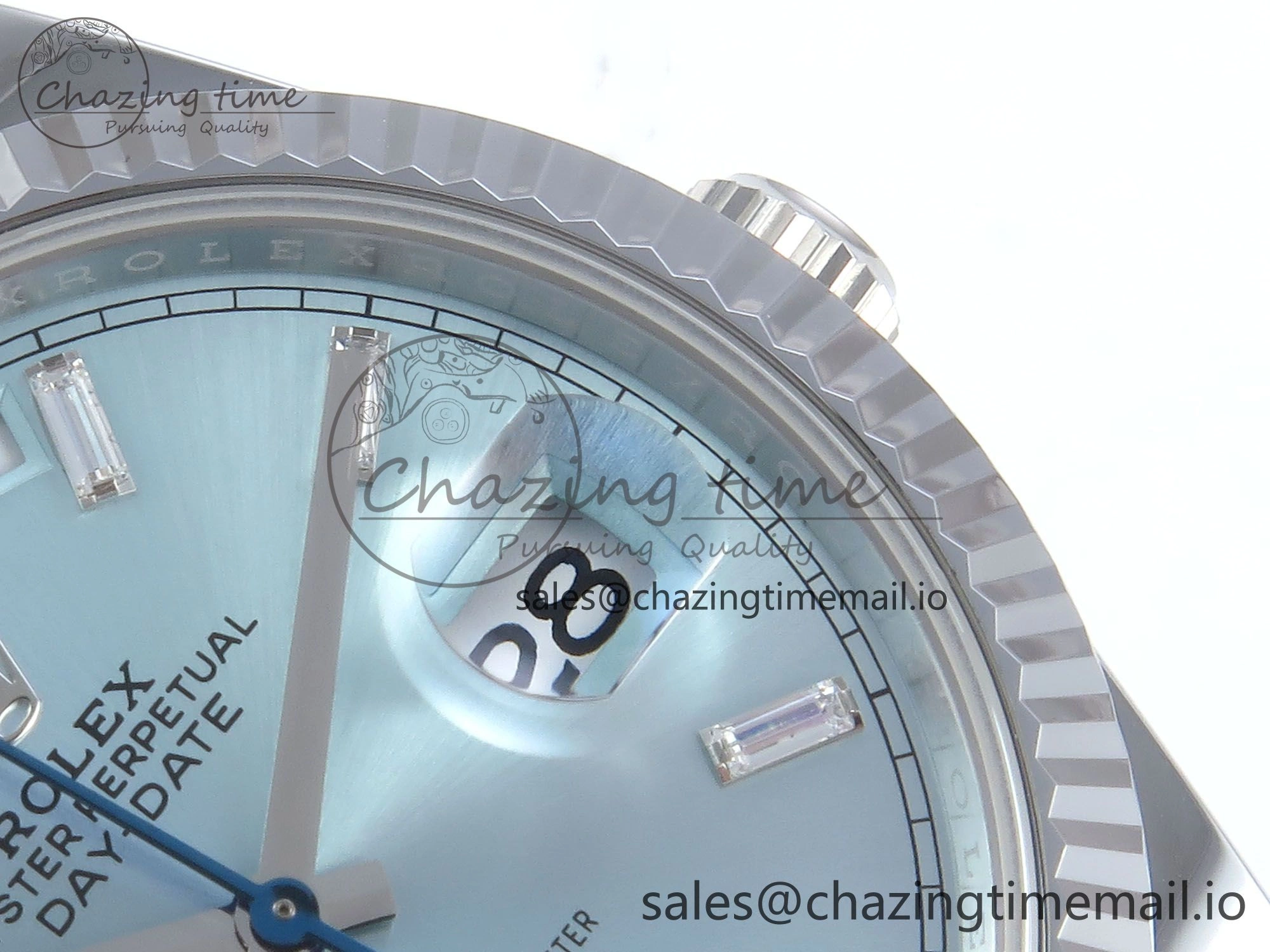 Day Date 40 SS 228239 Noob 1:1 Best Edition Ice Blue Crystal Dial on President Bracelet A2836 (Gain Weight)