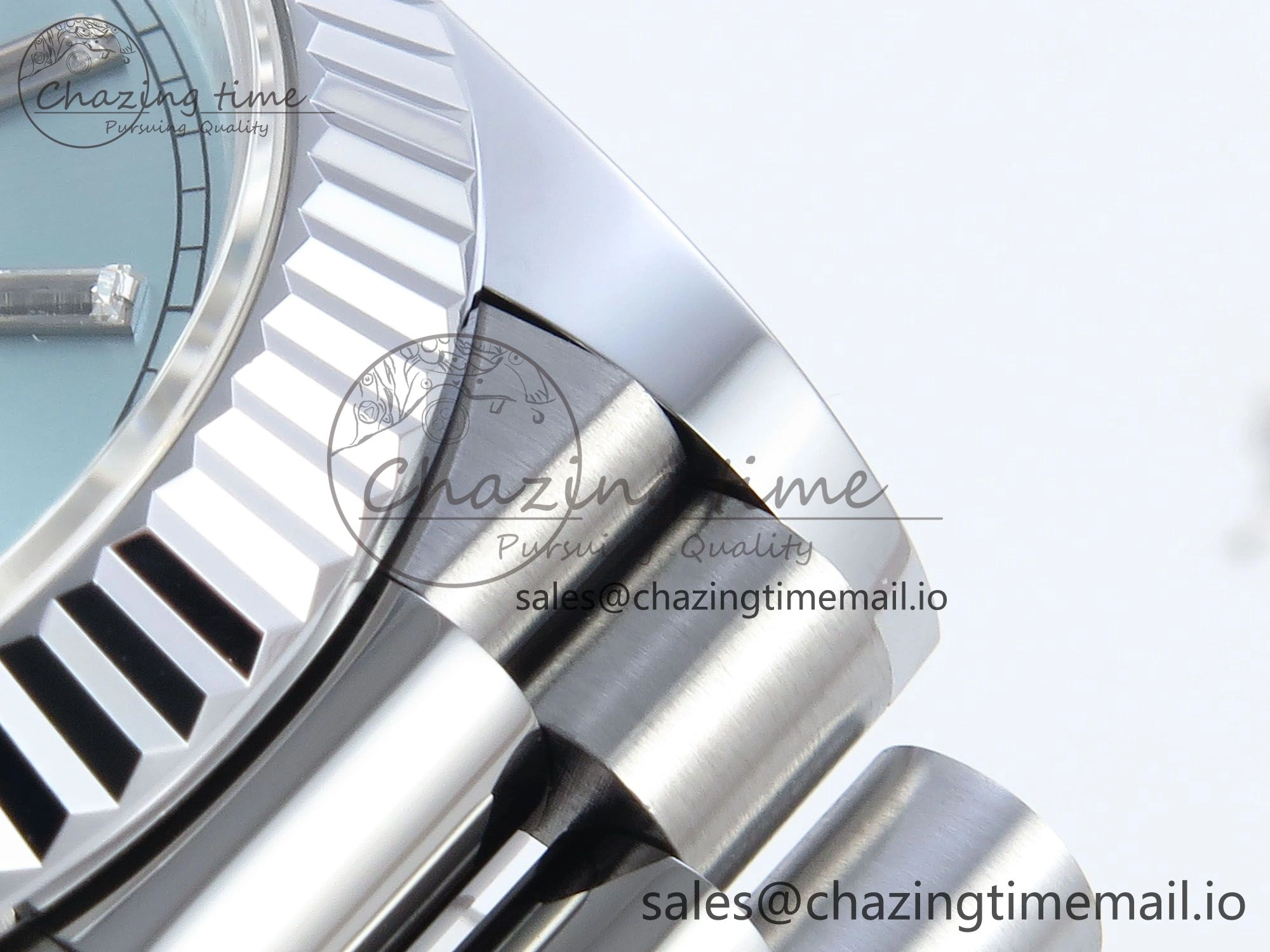 Day Date 40 SS 228239 Noob 1:1 Best Edition Ice Blue Crystal Dial on President Bracelet A2836 (Gain Weight)