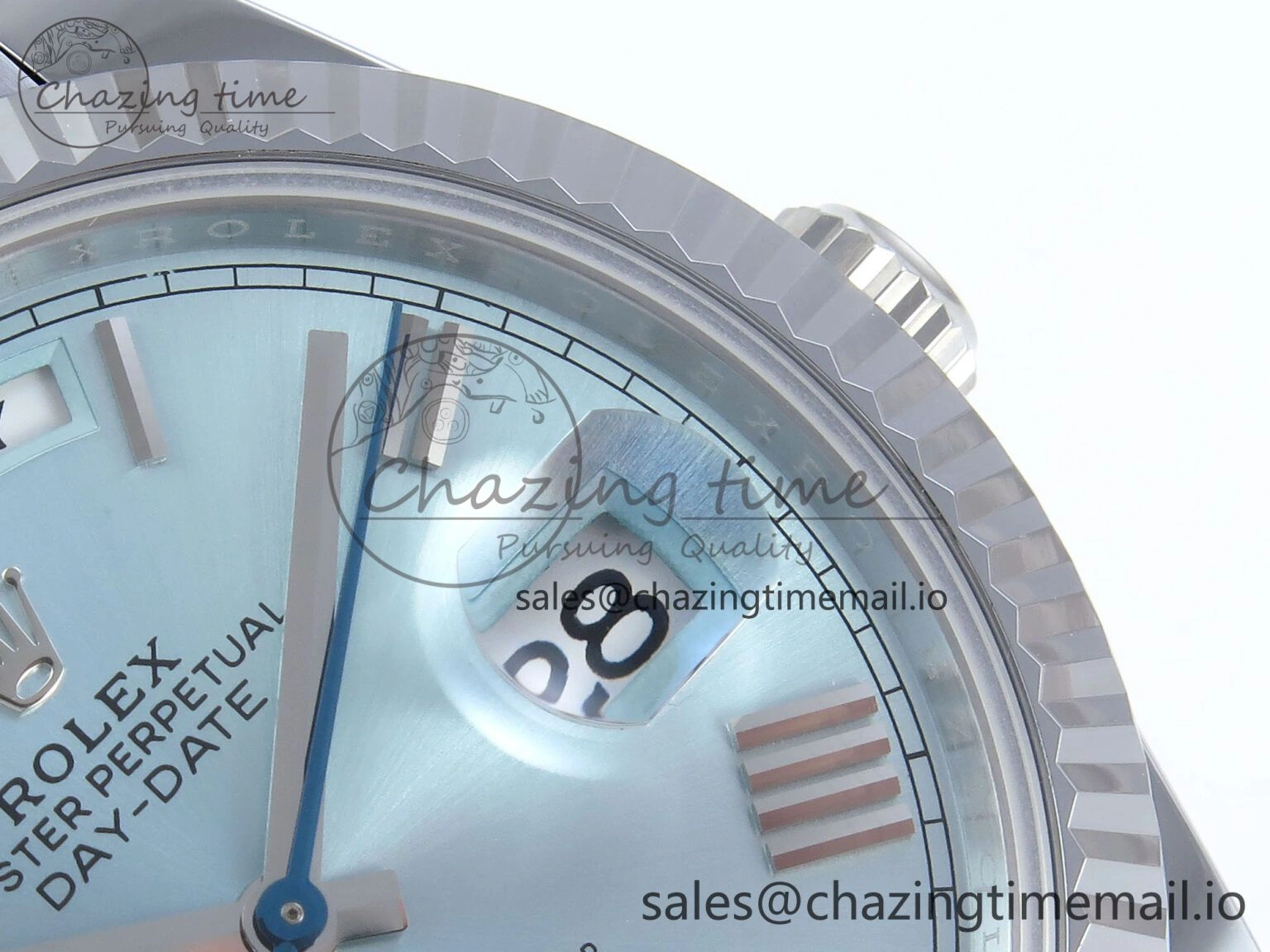 Day Date 40 SS 228239 Noob 1:1 Best Edition Ice Blue Roman Dial on President Bracelet A2836 (Gain Weight)