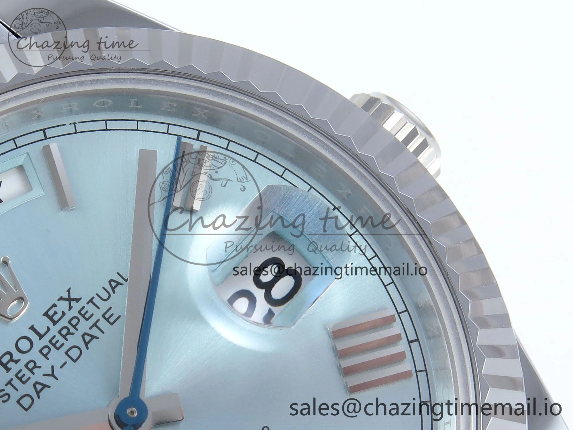 Day Date 40 SS 228239 Noob 1:1 Best Edition Ice Blue Roman Dial on President Bracelet A2836 (Gain Weight)