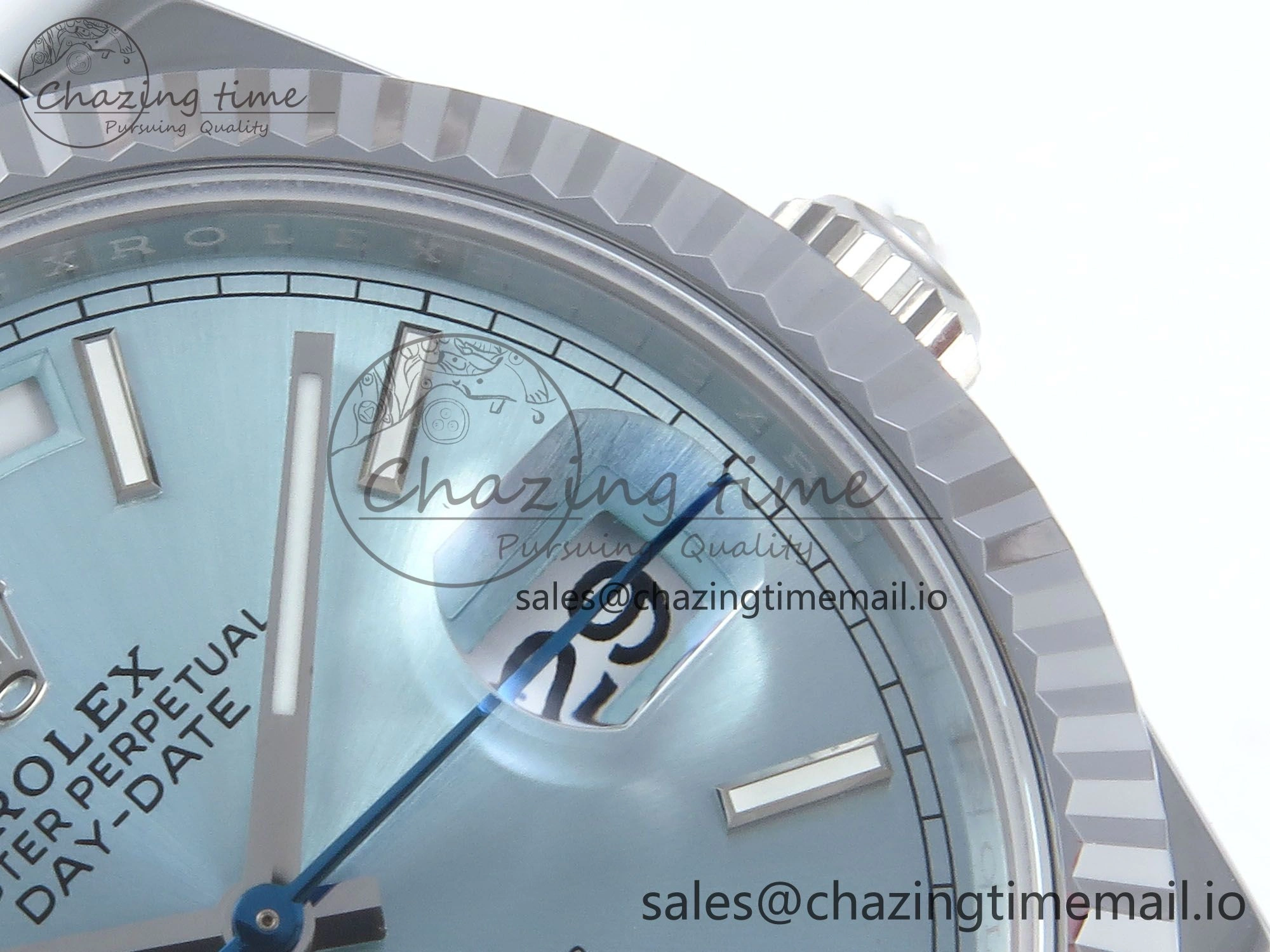 Day Date 40 SS 228239 Noob 1:1 Best Edition Ice Blue Stick Dial on President Bracelet A2836 (Gain Weight)