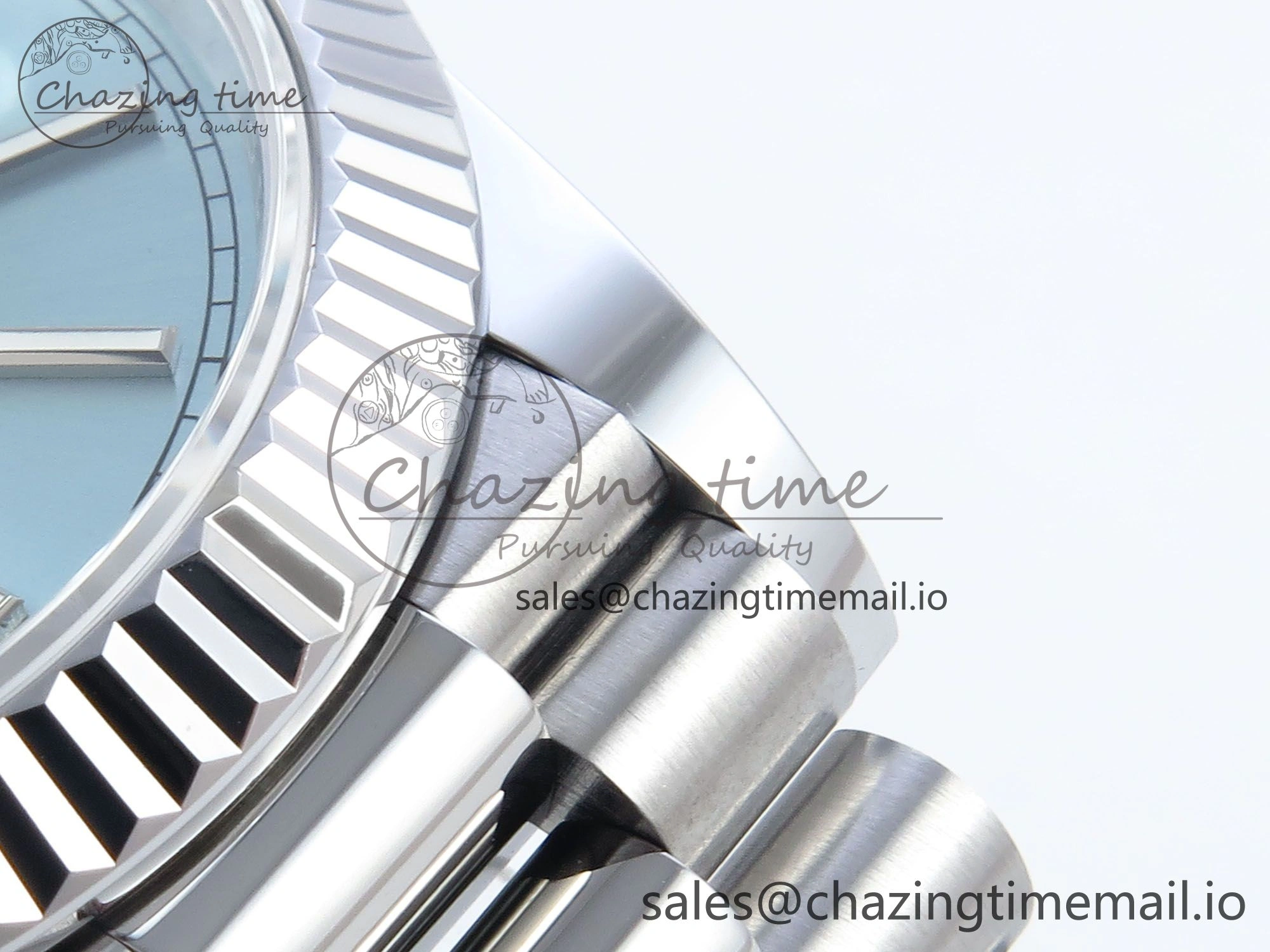 Day Date 40 SS 228239 Noob 1:1 Best Edition Ice Blue Stick Dial on President Bracelet A2836 (Gain Weight)