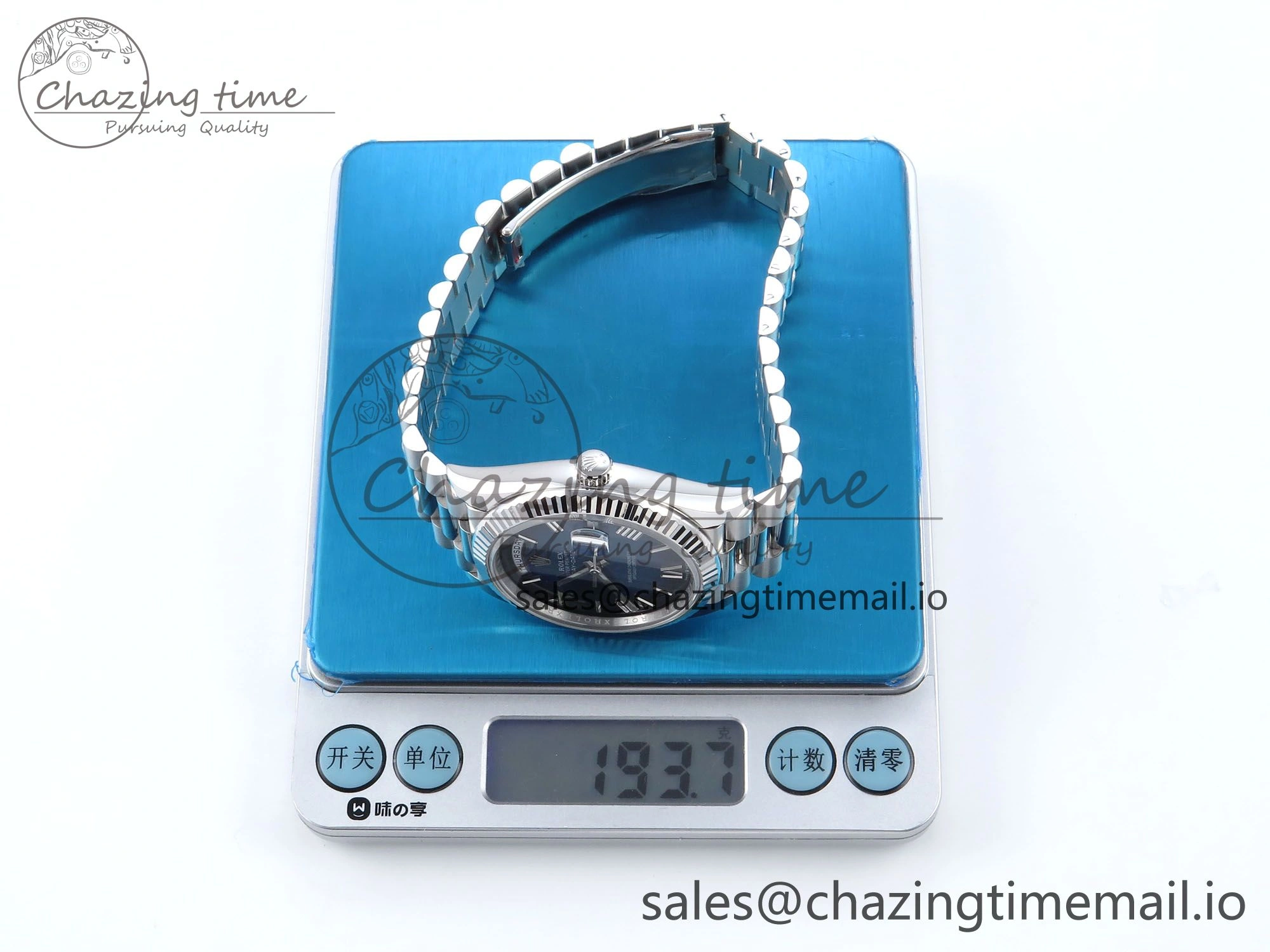 Day Date 40 SS 228239 THBF 1:1 Best Edition Blue Ombre Roman Dial on President Bracelet VR3255 (Gain Weight)