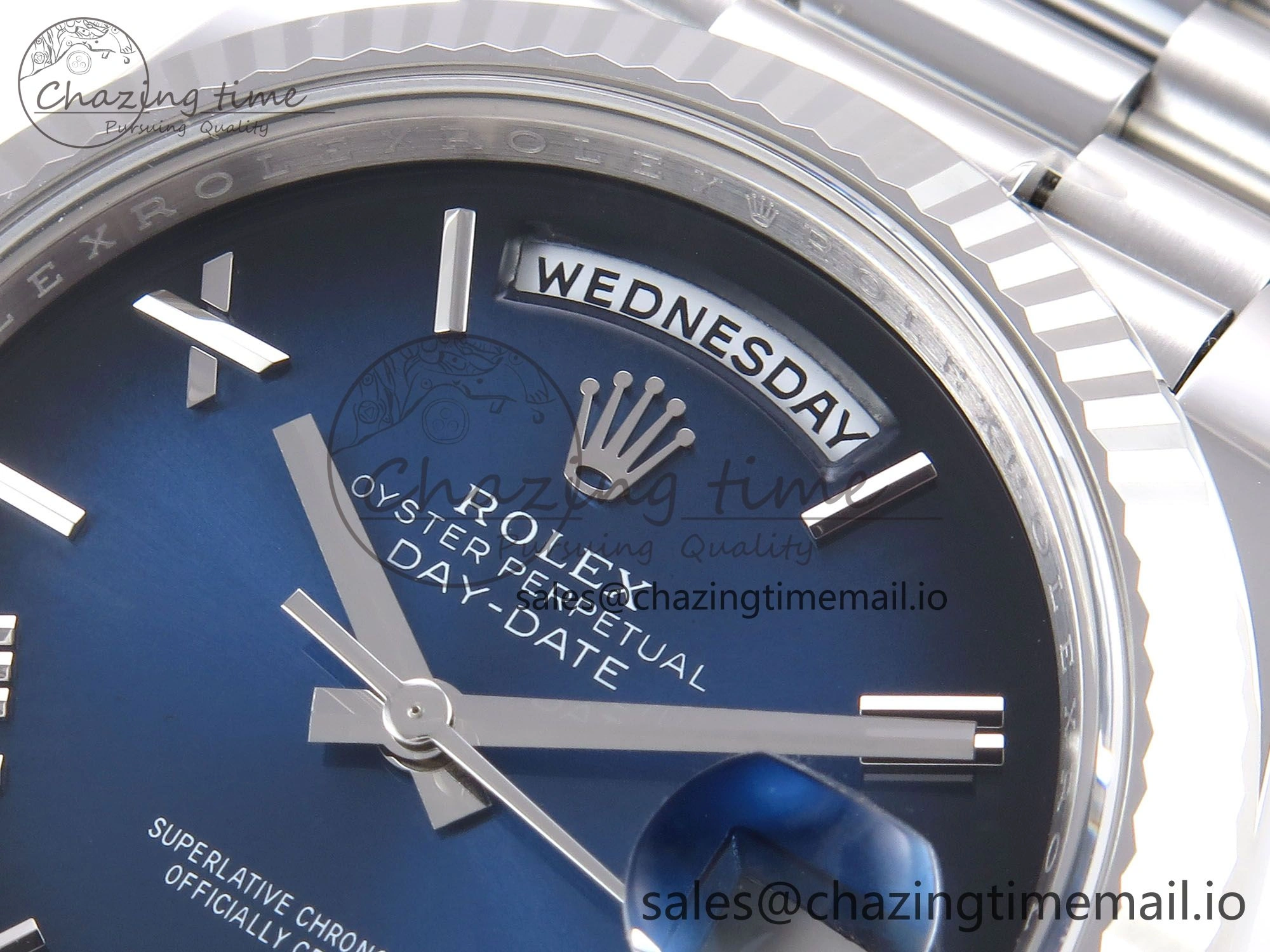 Day Date 40 SS 228239 THBF 1:1 Best Edition Blue Ombre Roman Dial on President Bracelet VR3255 (Gain Weight)