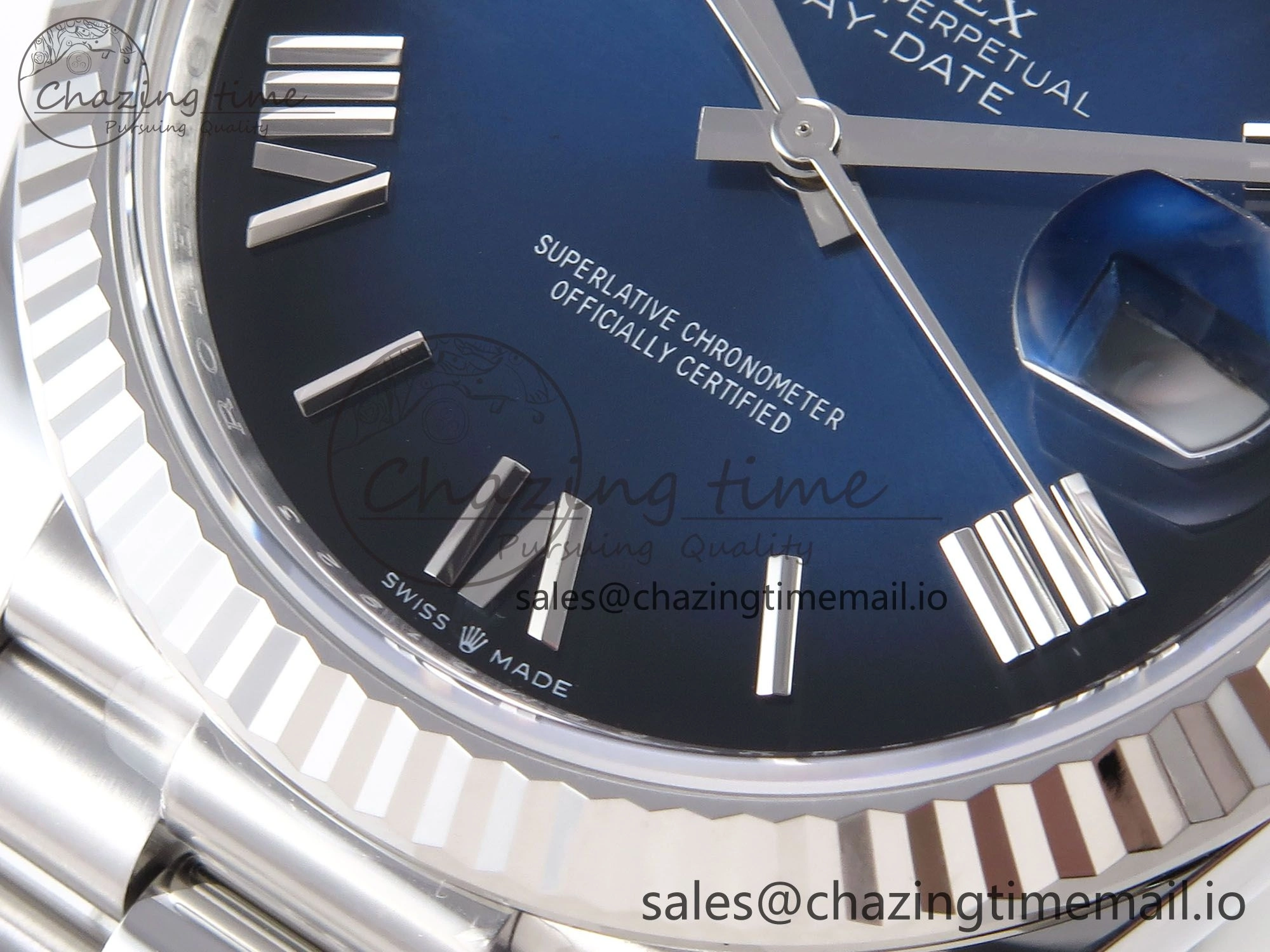 Day Date 40 SS 228239 THBF 1:1 Best Edition Blue Ombre Roman Dial on President Bracelet VR3255 (Gain Weight)