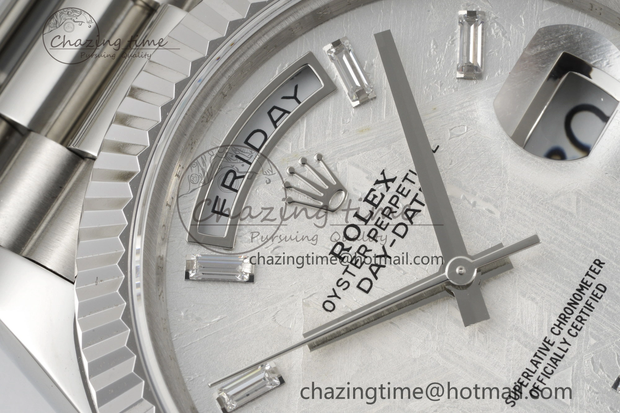 Day Date 40 SS 904L Steel JDF 1:1 Best Edition Meteorite Dial on SS Bracelet A3255