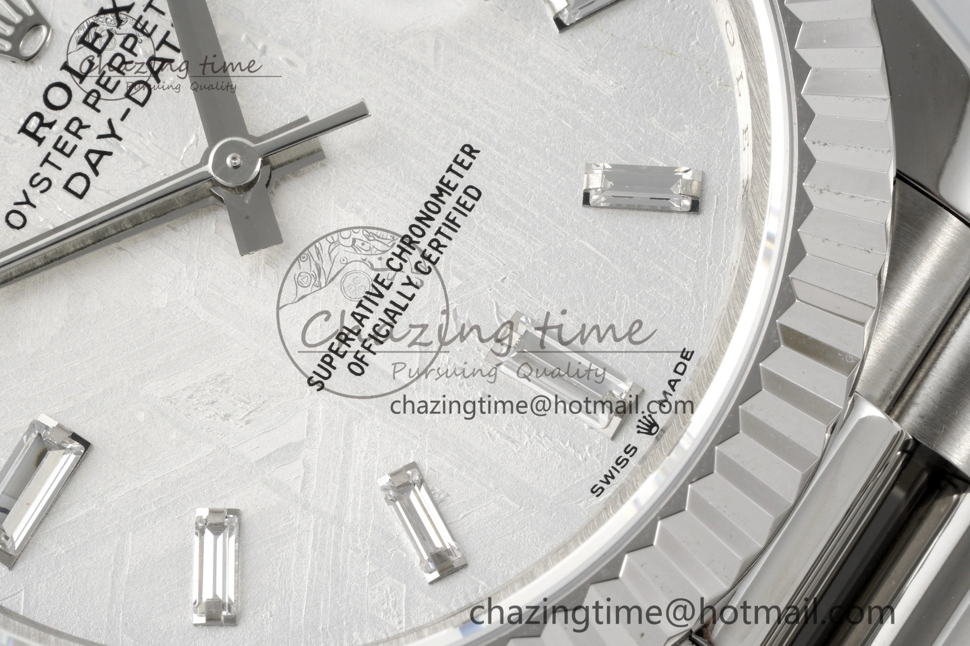 Day Date 40 SS 904L Steel JDF 1:1 Best Edition Meteorite Dial on SS Bracelet A3255