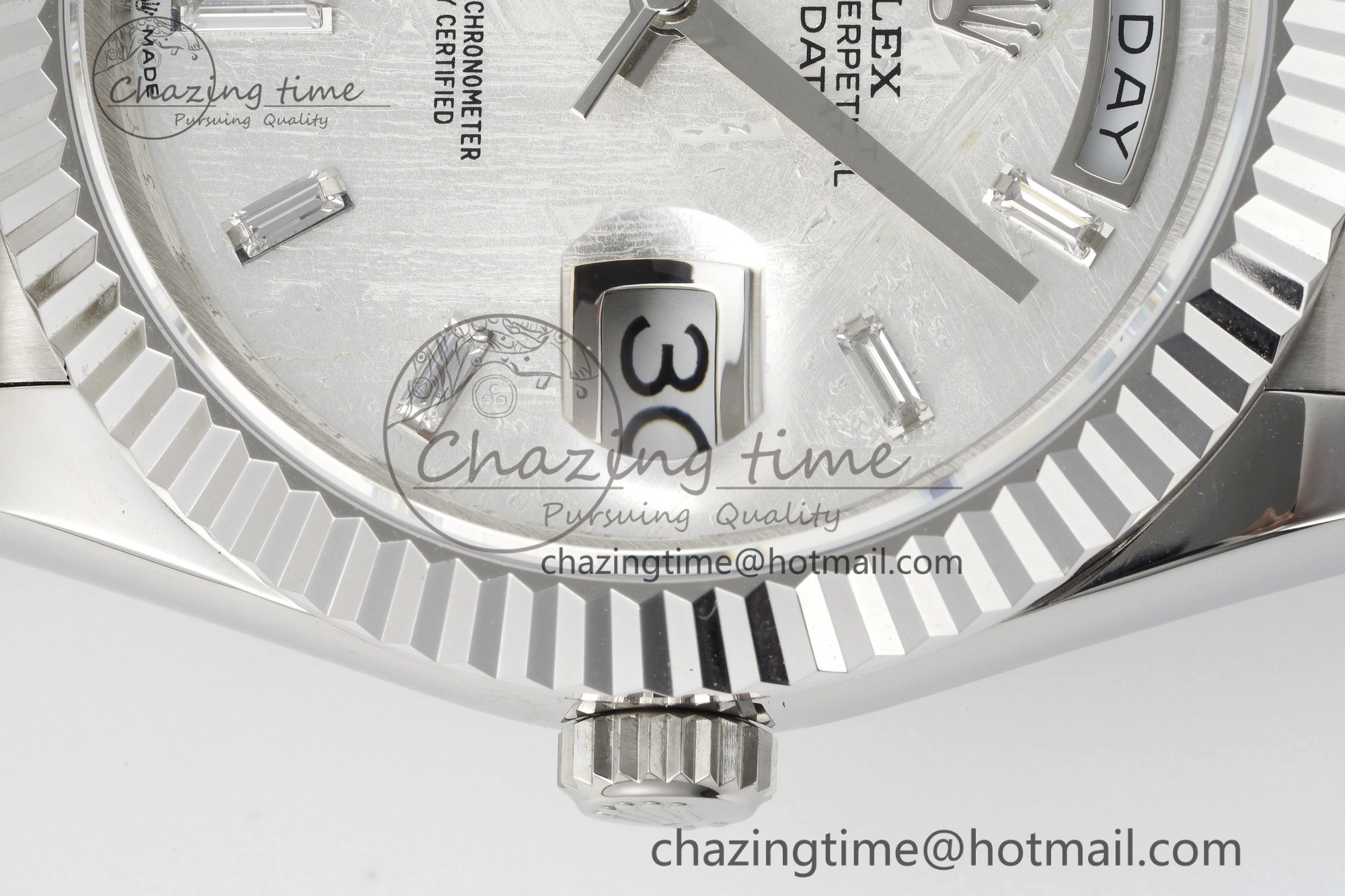 Day Date 40 SS 904L Steel JDF 1:1 Best Edition Meteorite Dial on SS Bracelet A3255