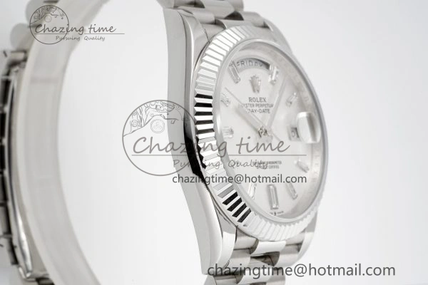 Day Date 40 SS 904L Steel JDF 1:1 Best Edition Meteorite Dial on SS Bracelet A3255