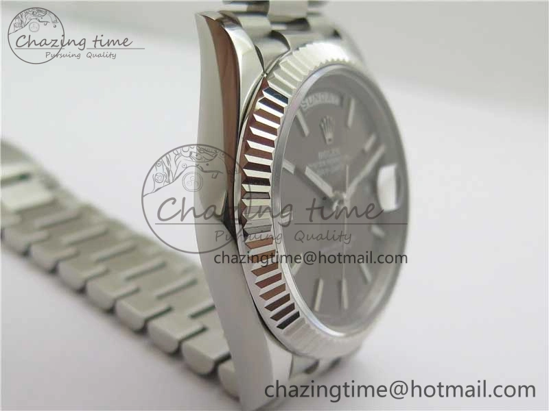 Day Date 40 SS Bp Maker 1:1 Best Edition Gray Dial on SS Bracelet A2836