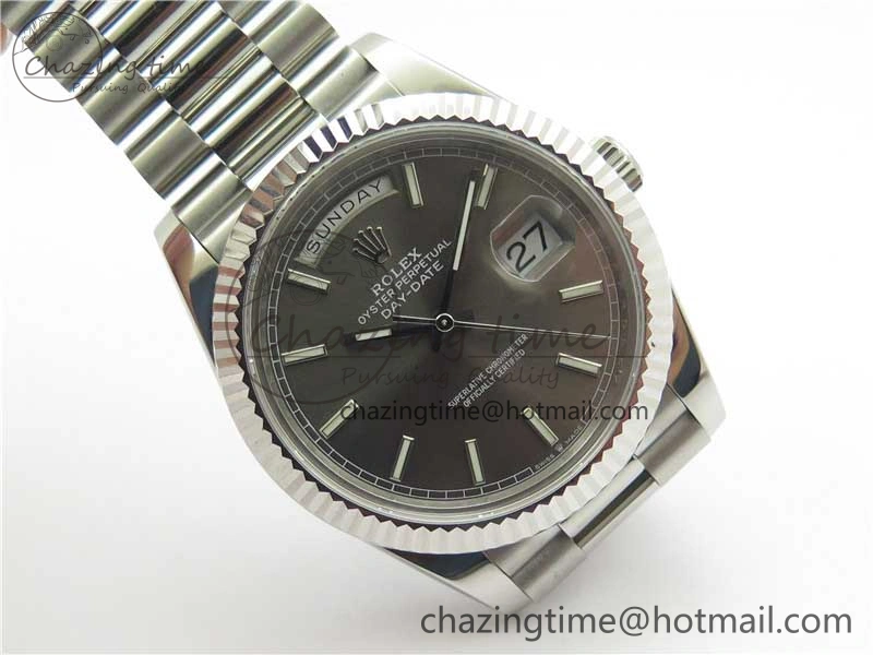 Day Date 40 SS Bp Maker 1:1 Best Edition Gray Dial on SS Bracelet A2836
