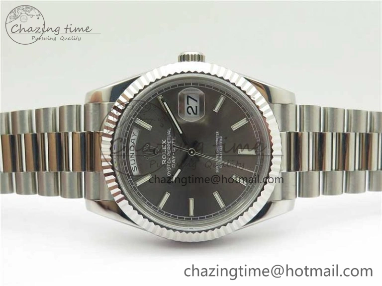 Day Date 40 SS Bp Maker 1:1 Best Edition Gray Dial on SS Bracelet A2836