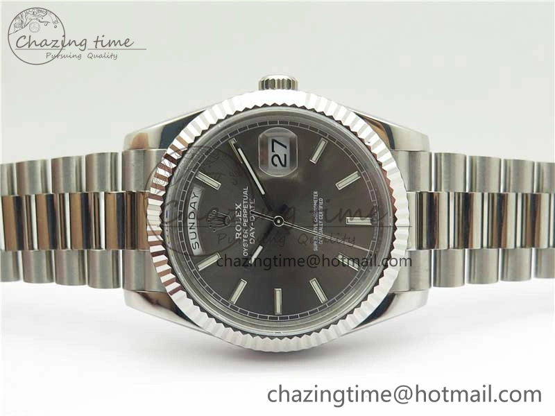 Day Date 40 SS Bp Maker 1:1 Best Edition Gray Dial on SS Bracelet A2836