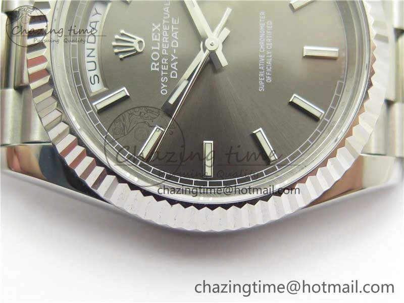 Day Date 40 SS Bp Maker 1:1 Best Edition Gray Dial on SS Bracelet A2836