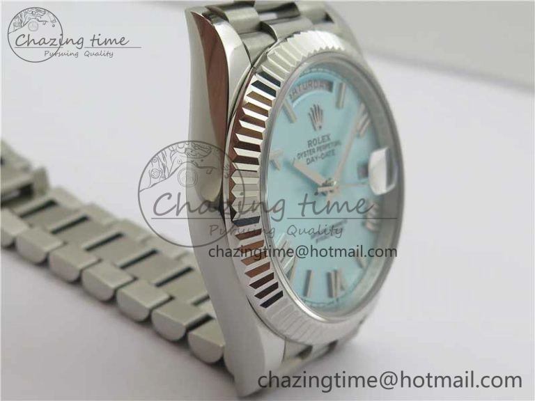 Day Date 40 SS Bp Maker 1:1 Best Edition Tiffany Blue Roman Dial on SS Bracelet A2836