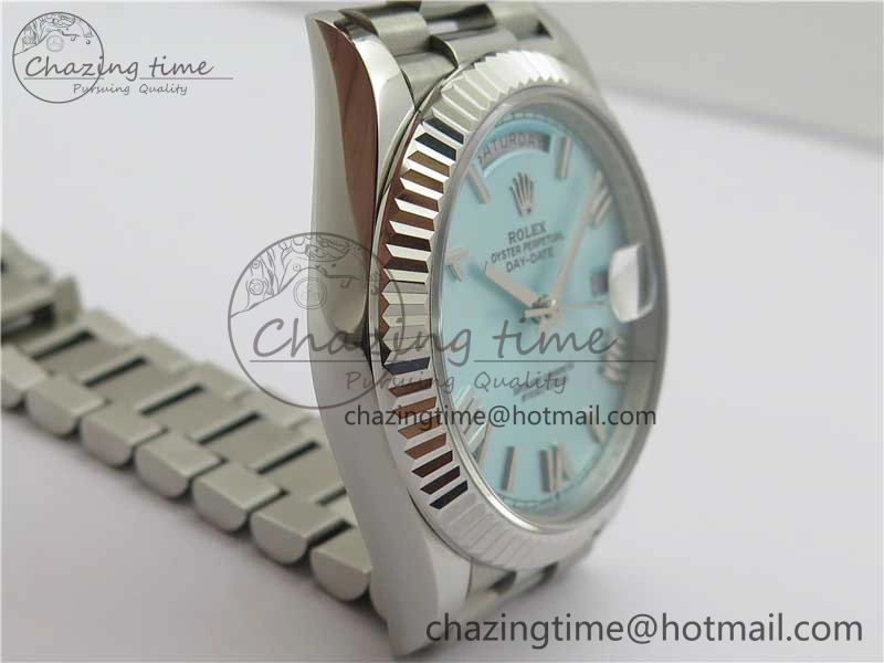 Day Date 40 SS Bp Maker 1:1 Best Edition Tiffany Blue Roman Dial on SS Bracelet A2836