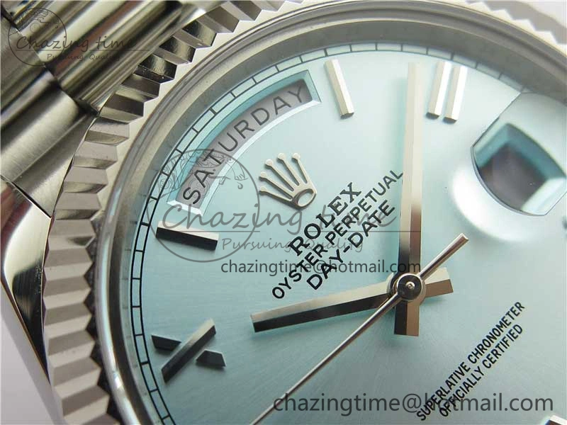 Day Date 40 SS Bp Maker 1:1 Best Edition Tiffany Blue Roman Dial on SS Bracelet A2836