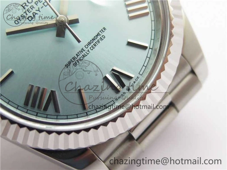 Day Date 40 SS Bp Maker 1:1 Best Edition Tiffany Blue Roman Dial on SS Bracelet A2836