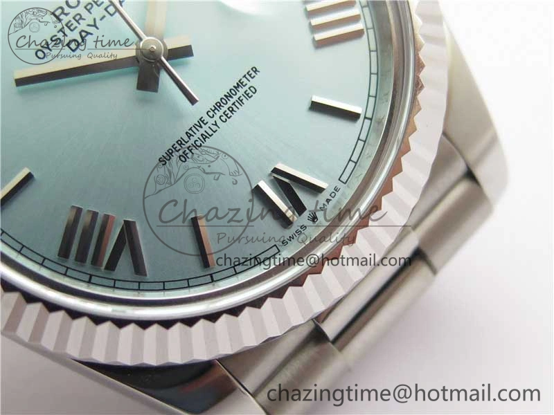 Day Date 40 SS Bp Maker 1:1 Best Edition Tiffany Blue Roman Dial on SS Bracelet A2836