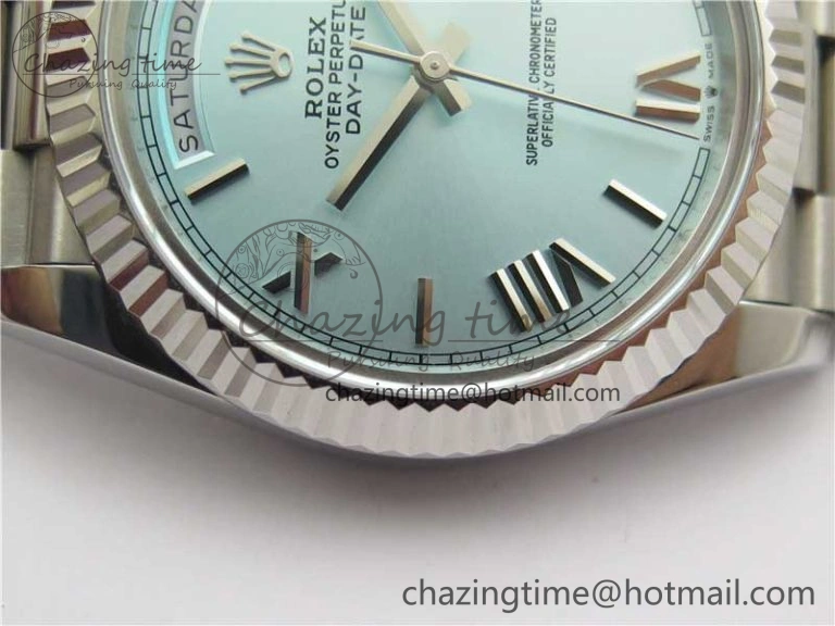Day Date 40 SS Bp Maker 1:1 Best Edition Tiffany Blue Roman Dial on SS Bracelet A2836