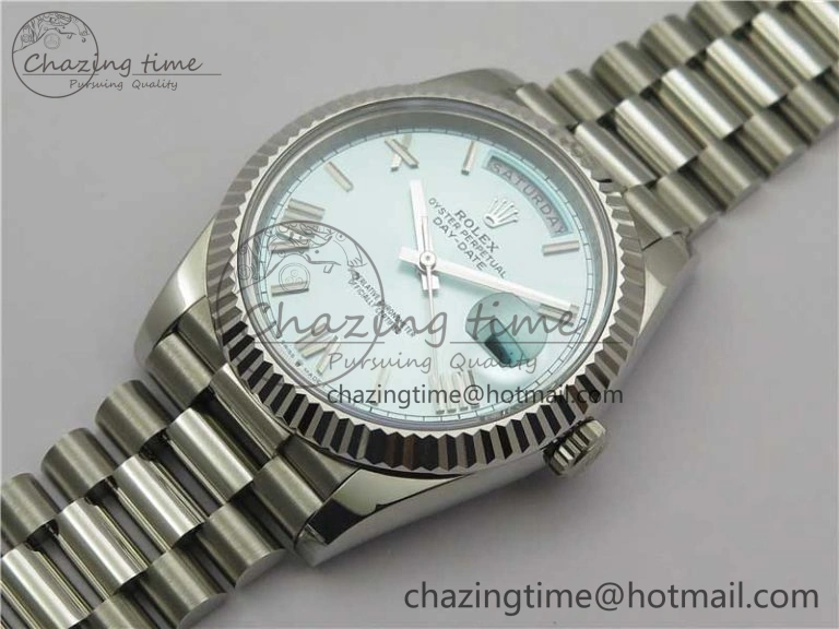 Day Date 40 SS Bp Maker 1:1 Best Edition Tiffany Blue Roman Dial on SS Bracelet A2836