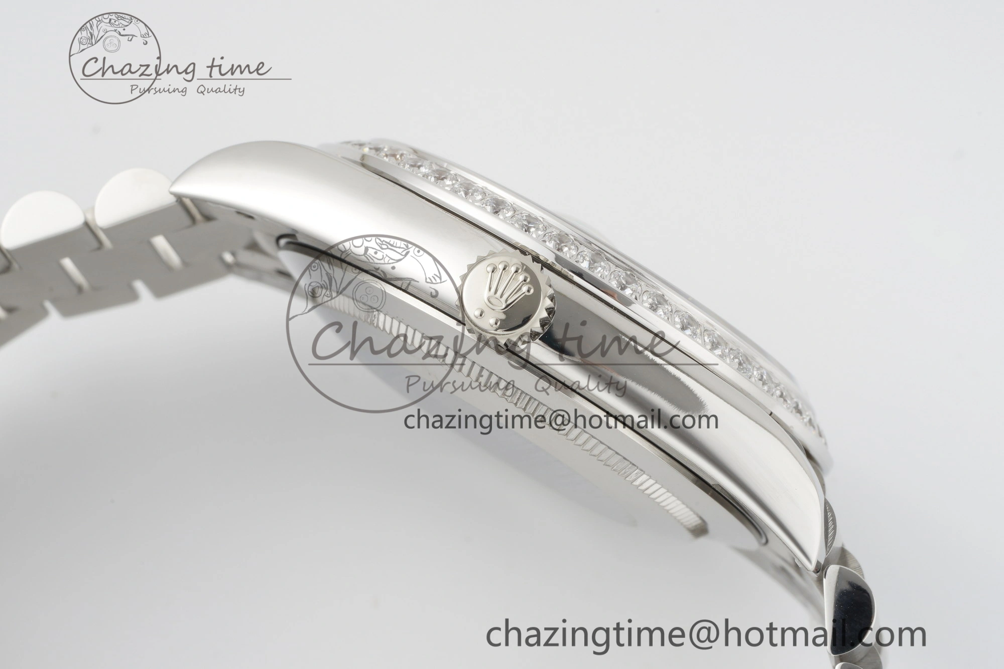 Day Date 40 SS Diamonds Bezel 904L Steel JDF 1:1 Best Edition Meteorite Dial on SS Bracelet A3255