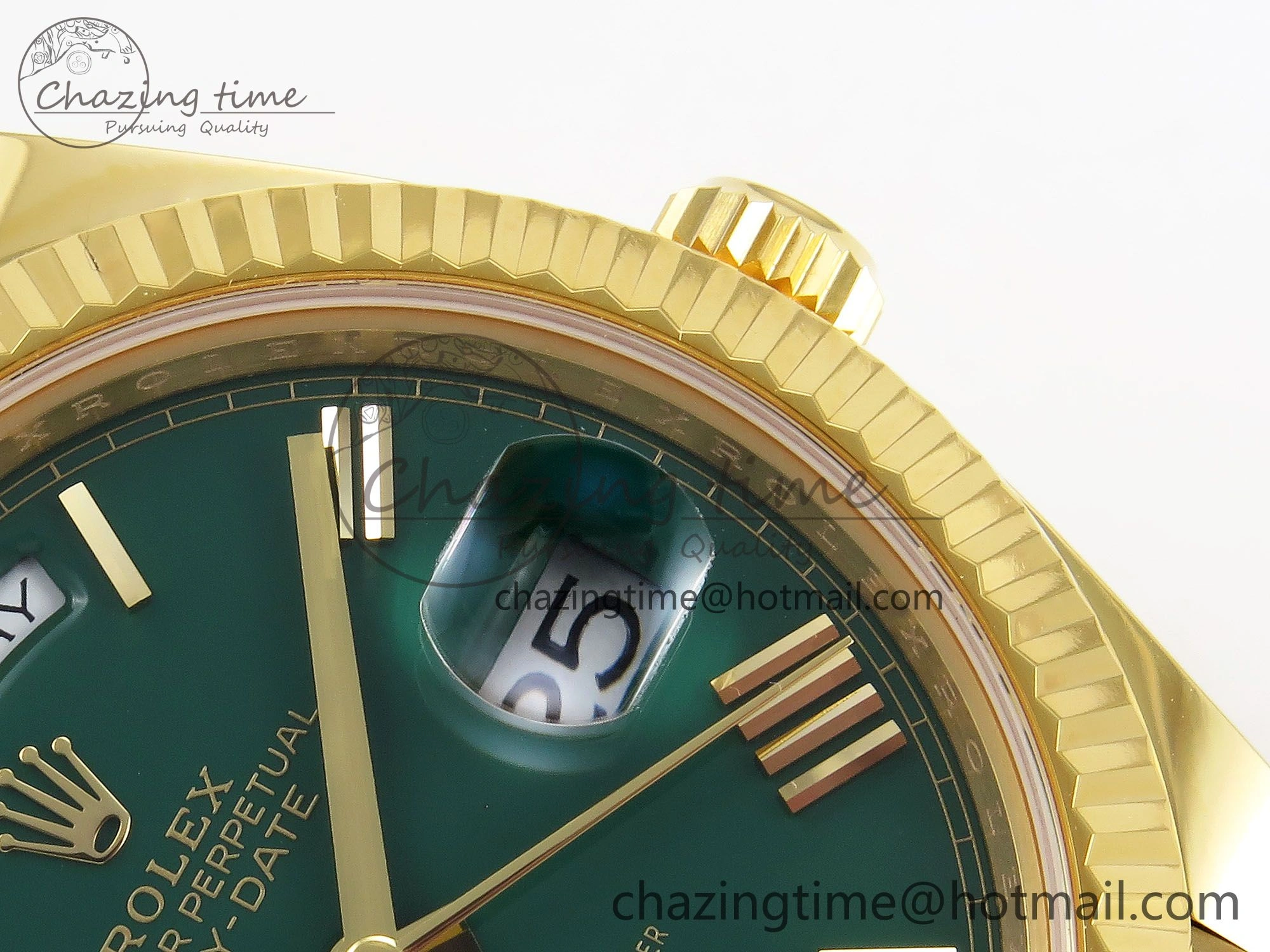 Day Date 40 YG 228238 ARF 1:1 Best Edition Green Roman Dial on President Bracelet VR3255 (Gain Weight)