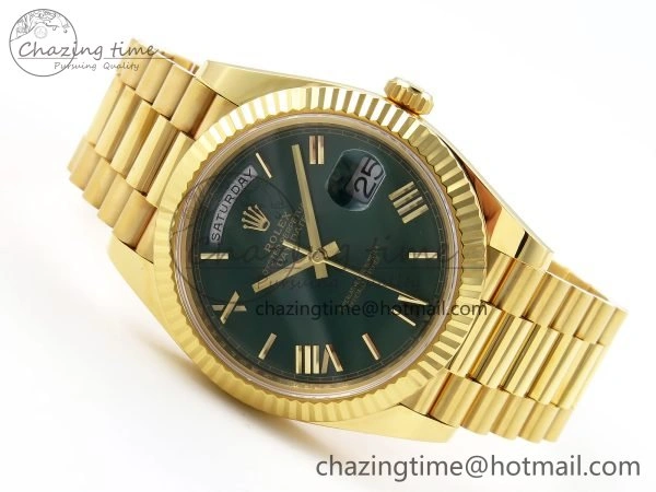 Day Date 40 YG 228238 ARF 1:1 Best Edition Green Roman Dial on President Bracelet VR3255