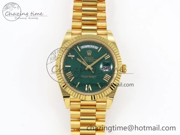 Day Date 40 YG 228238 ARF 1:1 Best Edition Green Roman Dial on President Bracelet VR3255