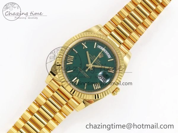 Day Date 40 YG 228238 ARF 1:1 Best Edition Green Roman Dial on President Bracelet VR3255