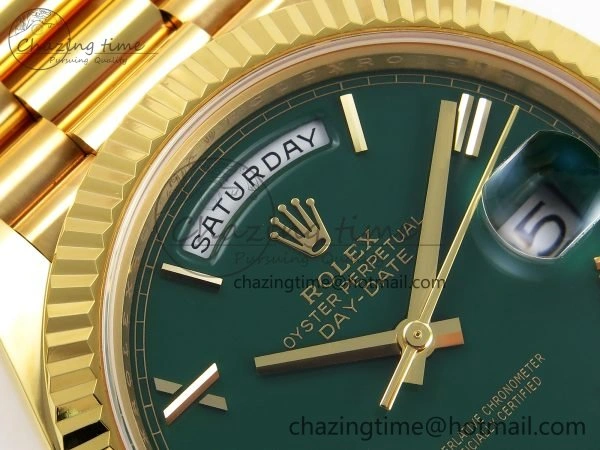 Day Date 40 YG 228238 ARF 1:1 Best Edition Green Roman Dial on President Bracelet VR3255