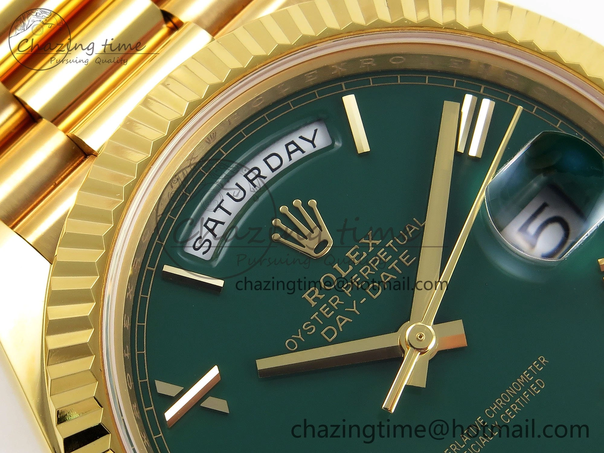 Day Date 40 YG 228238 ARF 1:1 Best Edition Green Roman Dial on President Bracelet VR3255