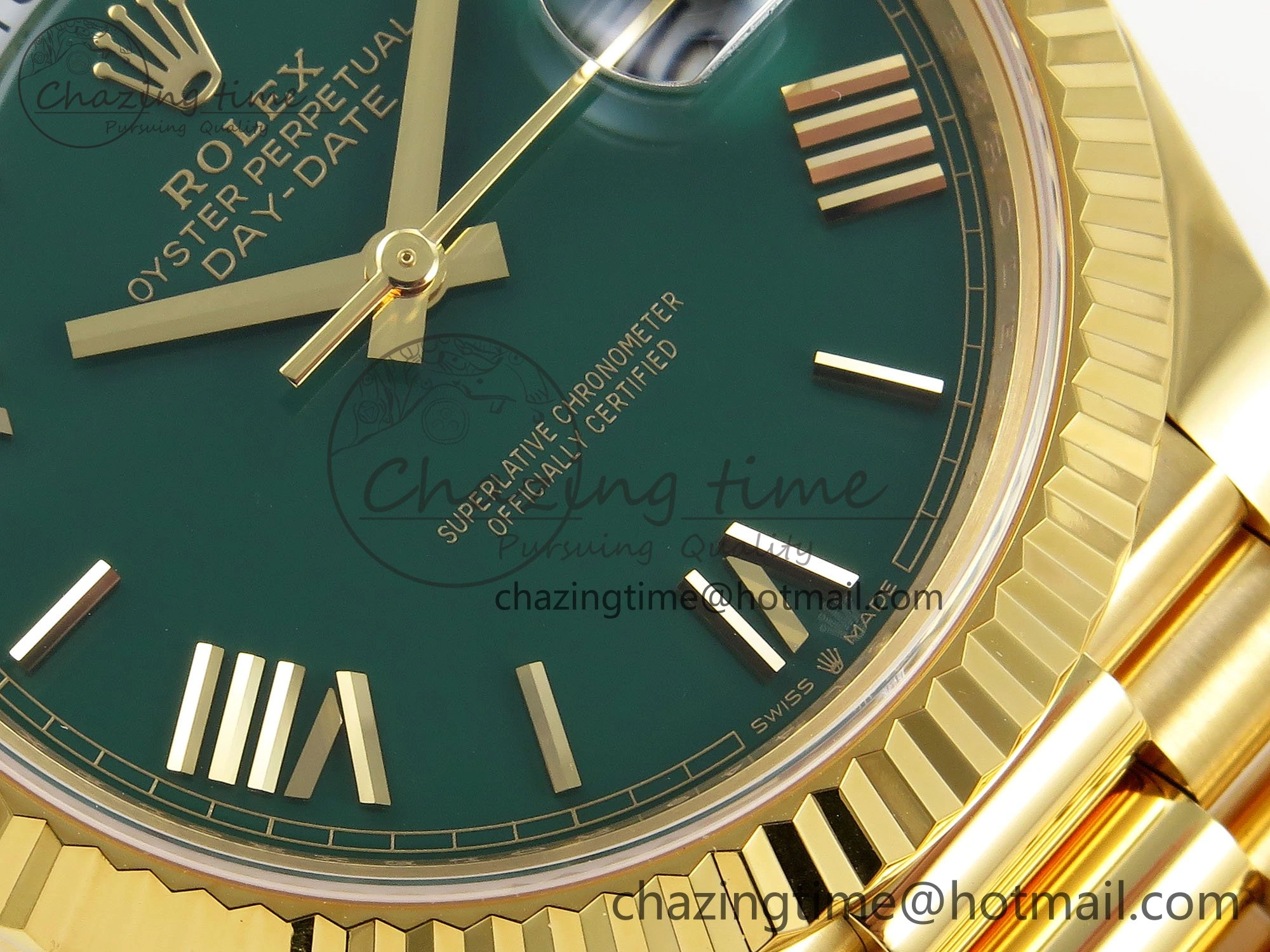 Day Date 40 YG 228238 ARF 1:1 Best Edition Green Roman Dial on President Bracelet VR3255