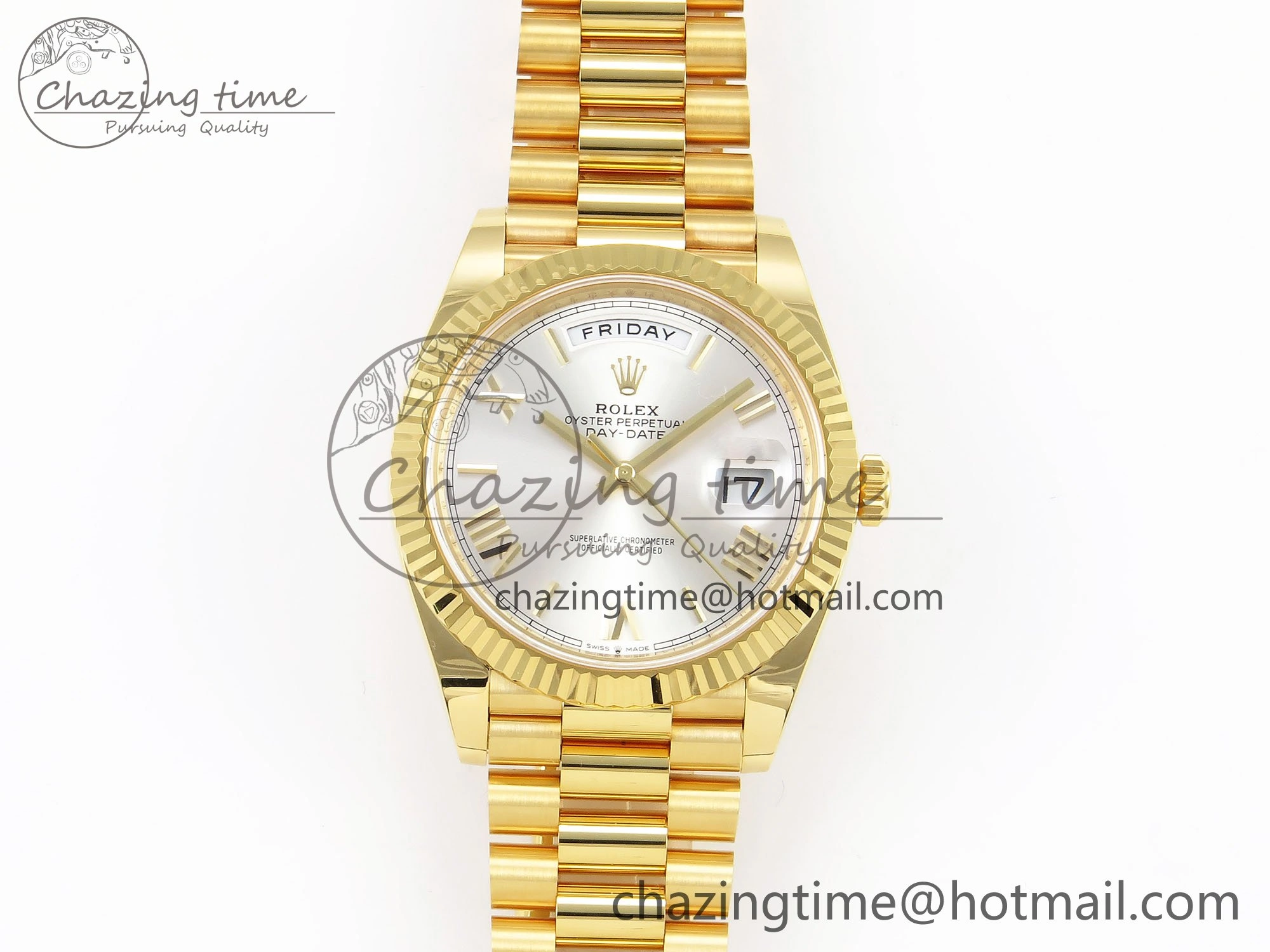 Day Date 40 YG 228238 ARF 1:1 Best Edition Silver Roman Dial on President Bracelet VR3255