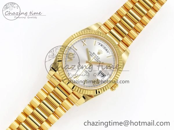 Day Date 40 YG 228238 ARF 1:1 Best Edition Silver Roman Dial on President Bracelet VR3255