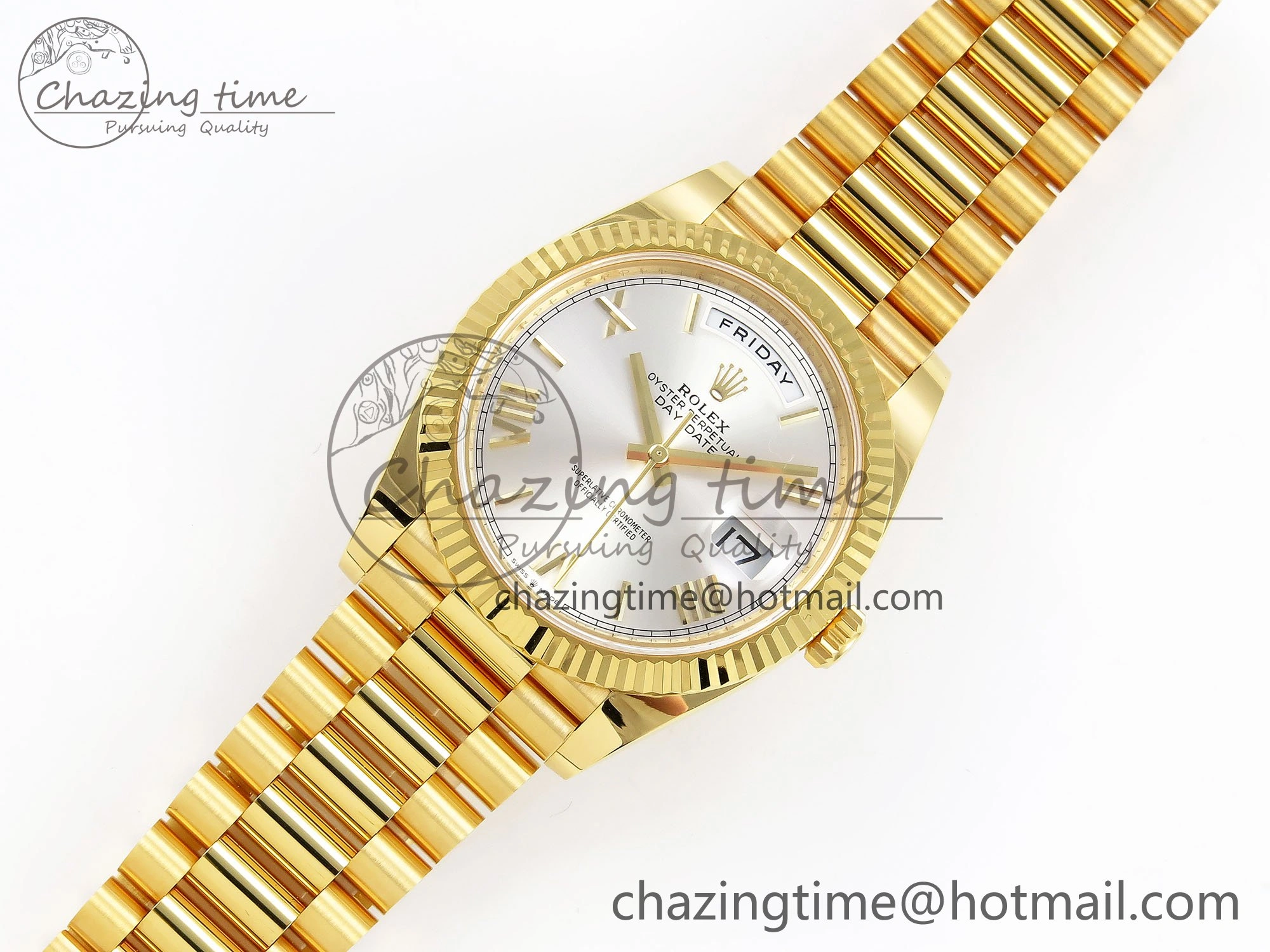 Day Date 40 YG 228238 ARF 1:1 Best Edition Silver Roman Dial on President Bracelet VR3255
