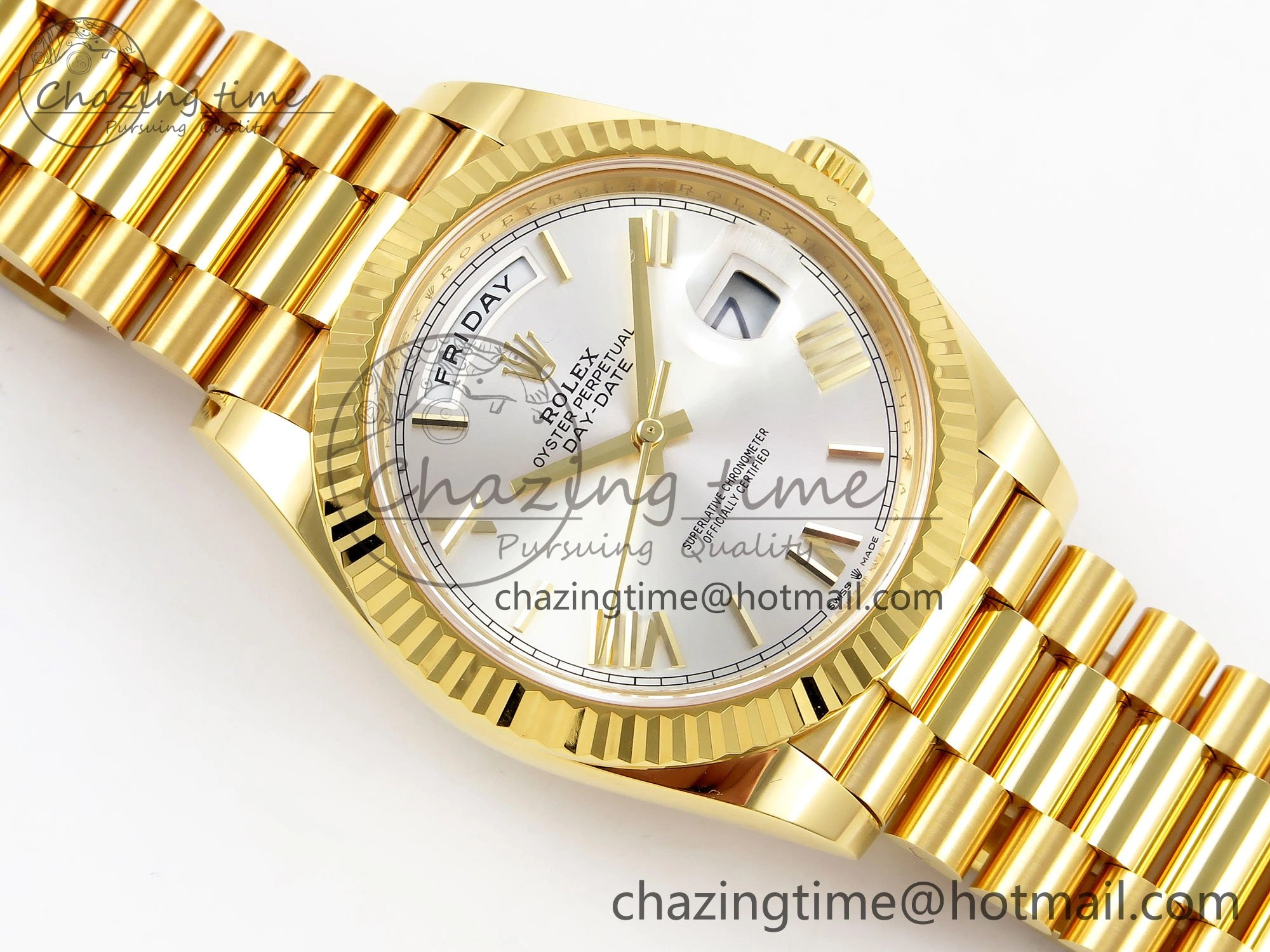 Day Date 40 YG 228238 ARF 1:1 Best Edition Silver Roman Dial on President Bracelet VR3255