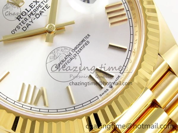 Day Date 40 YG 228238 ARF 1:1 Best Edition Silver Roman Dial on President Bracelet VR3255