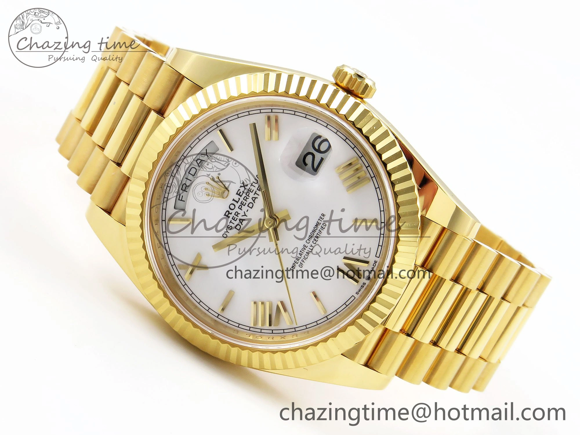 Day Date 40 YG 228238 ARF 1:1 Best Edition White Roman Dial on President Bracelet VR3255