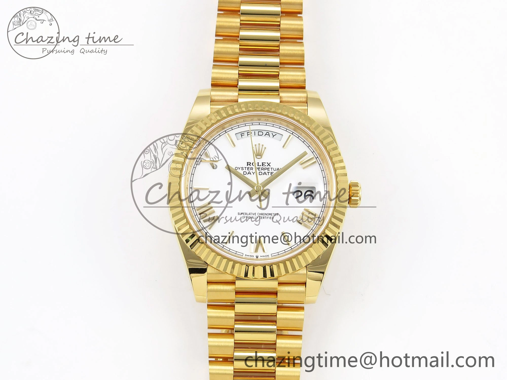 Day Date 40 YG 228238 ARF 1:1 Best Edition White Roman Dial on President Bracelet VR3255