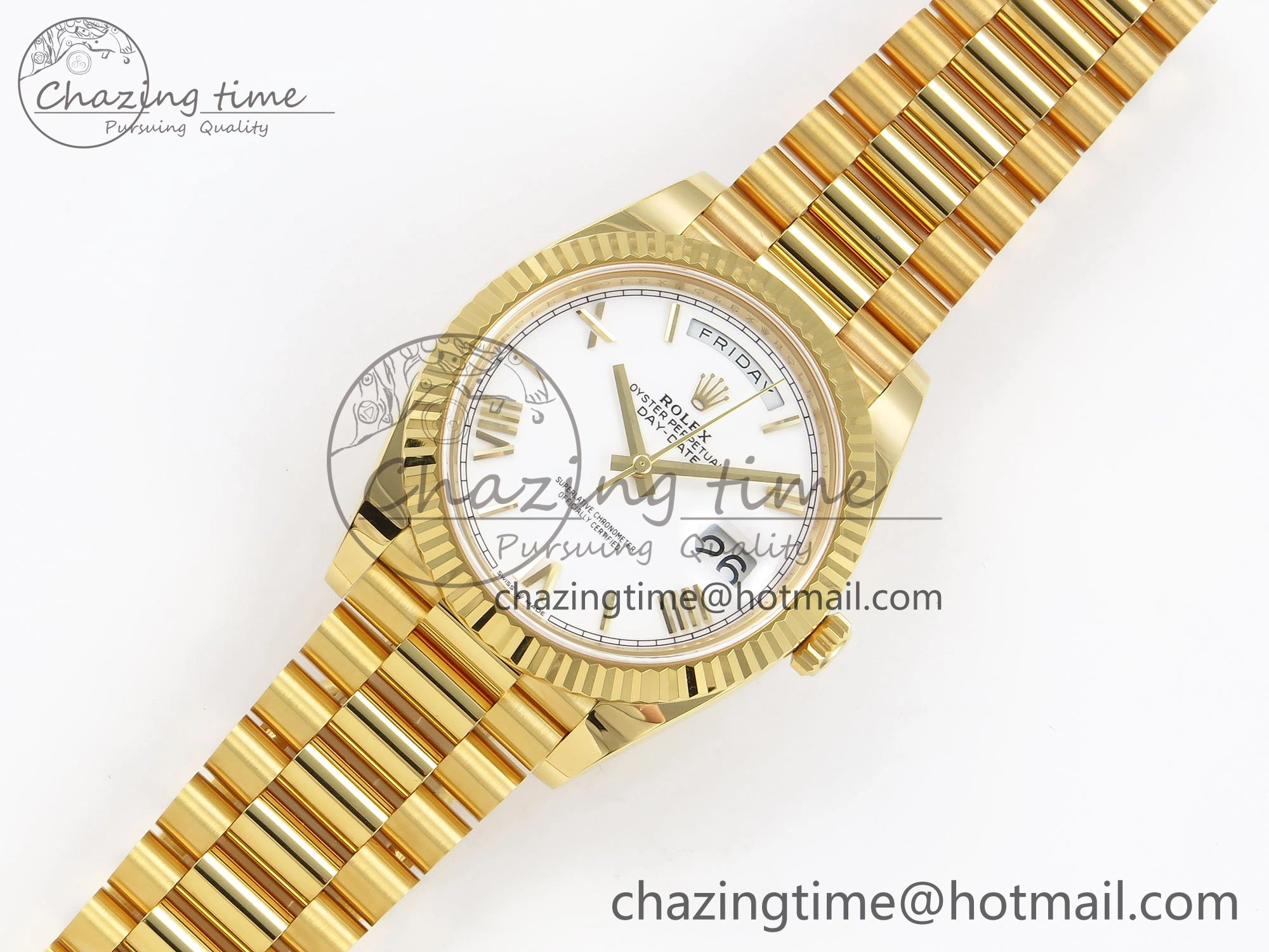 Day Date 40 YG 228238 ARF 1:1 Best Edition White Roman Dial on President Bracelet VR3255