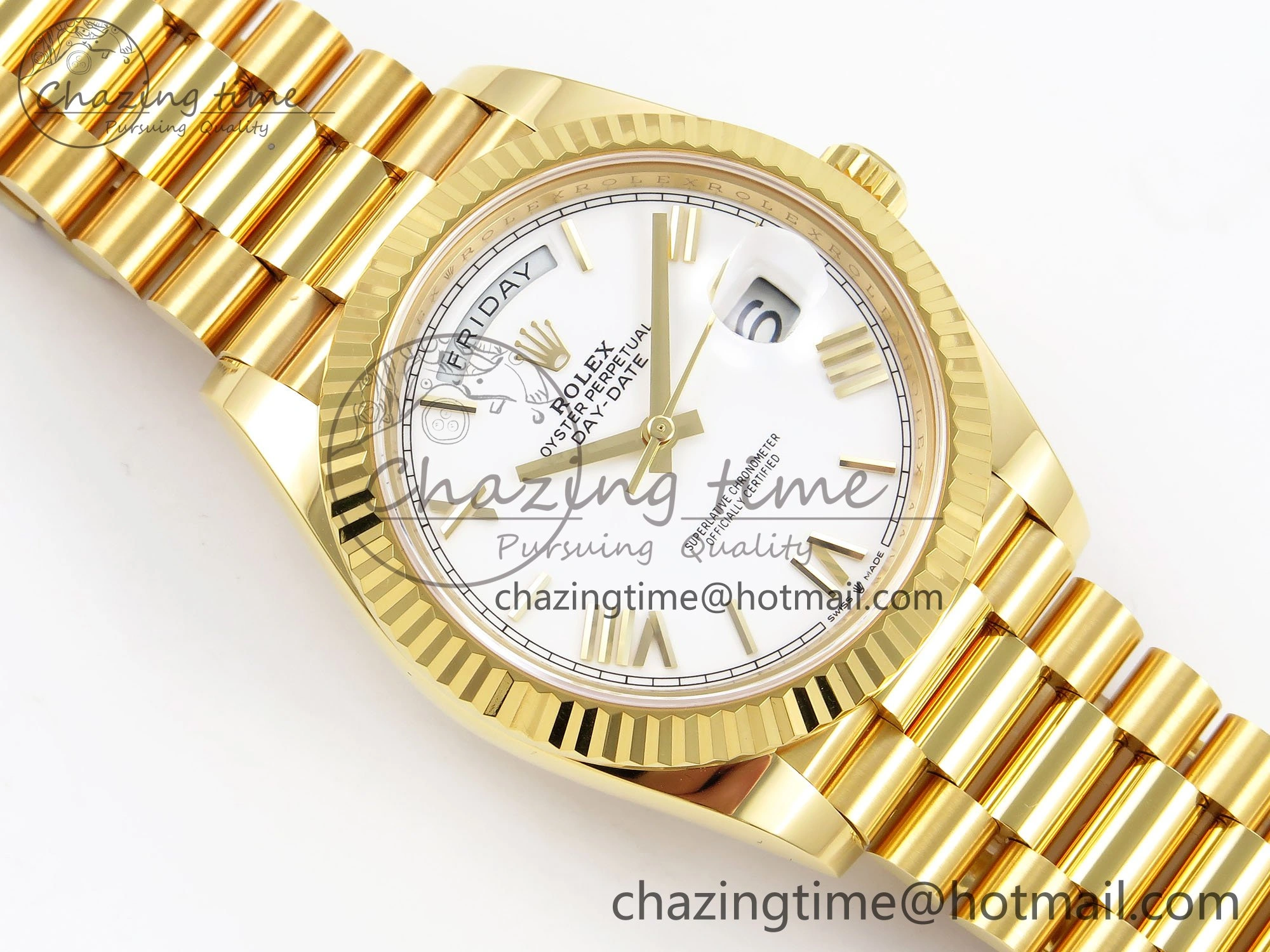Day Date 40 YG 228238 ARF 1:1 Best Edition White Roman Dial on President Bracelet VR3255